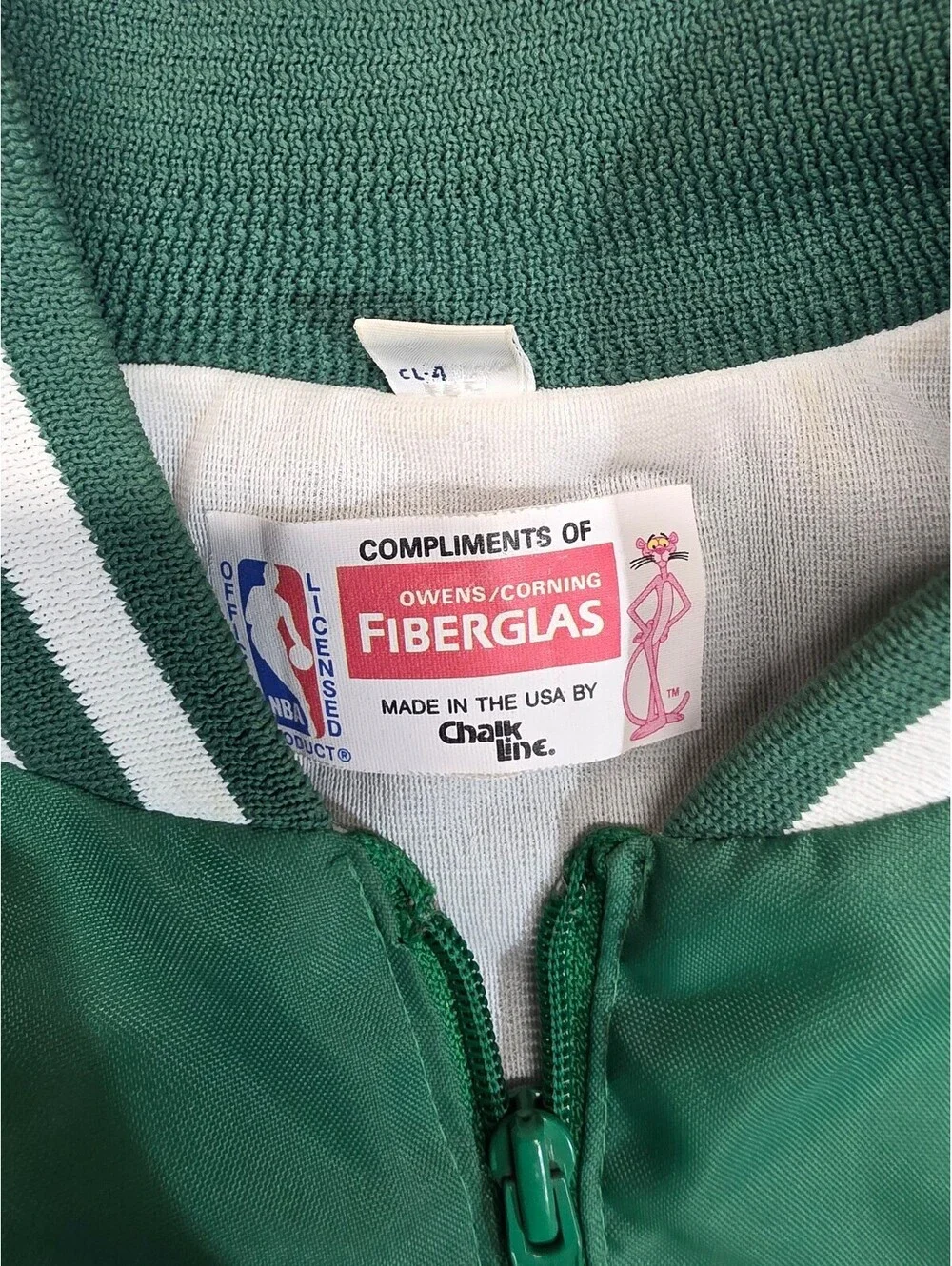 Vintage Boston Celtics Green Pullover Jacket by Chalk Line, Made in USA, NBA Lic